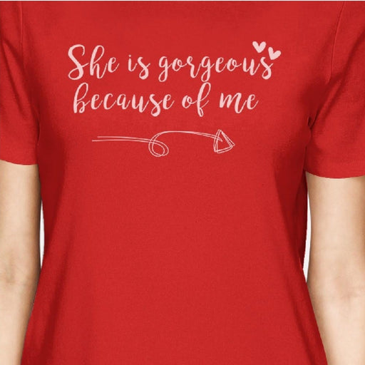 She is gorgeous Red Short Sleeve Cute Women's Matching T-Shirt Gifts for Mother's day