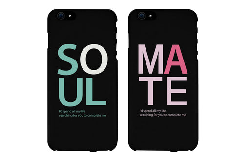Soul Mate Black Matching Couple Phone Cases Valentine's Day Gifts