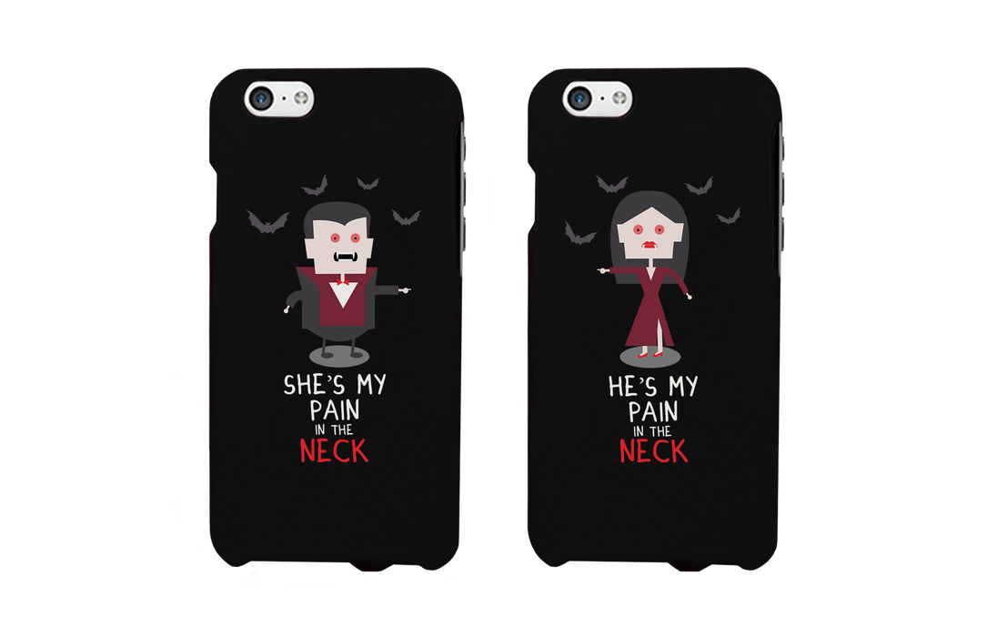 Pain in the Neck Vampires Black Matching Couple Phone Cases Halloween Gift