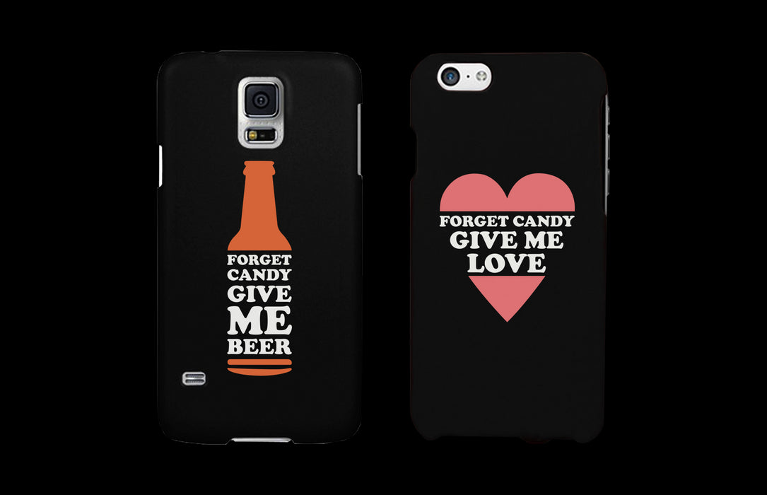 Forget Candy Give Me Beer and Love Couple Phone Cases Halloween Gifts