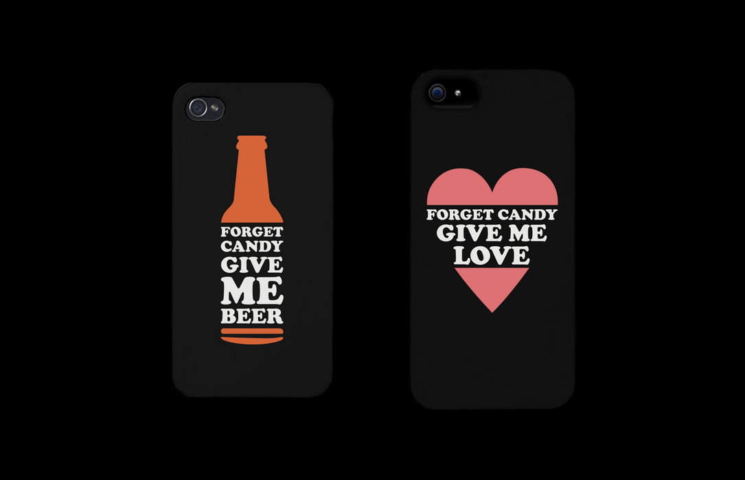 Forget Candy Give Me Beer and Love Couple Phone Cases Halloween Gifts