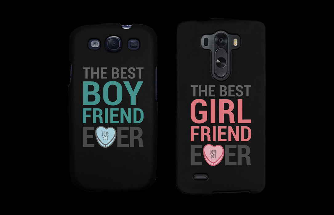 Best Girlfriend and Boyfriend Ever Black Matching Couple Phone Cases