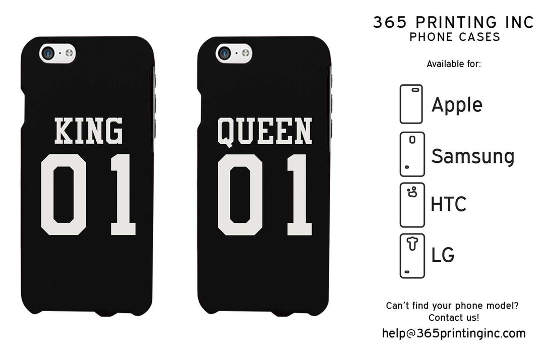 King 01 Queen 01 Couple Phone Cases Set Cute Matching Phone Cover Galaxy Iphone