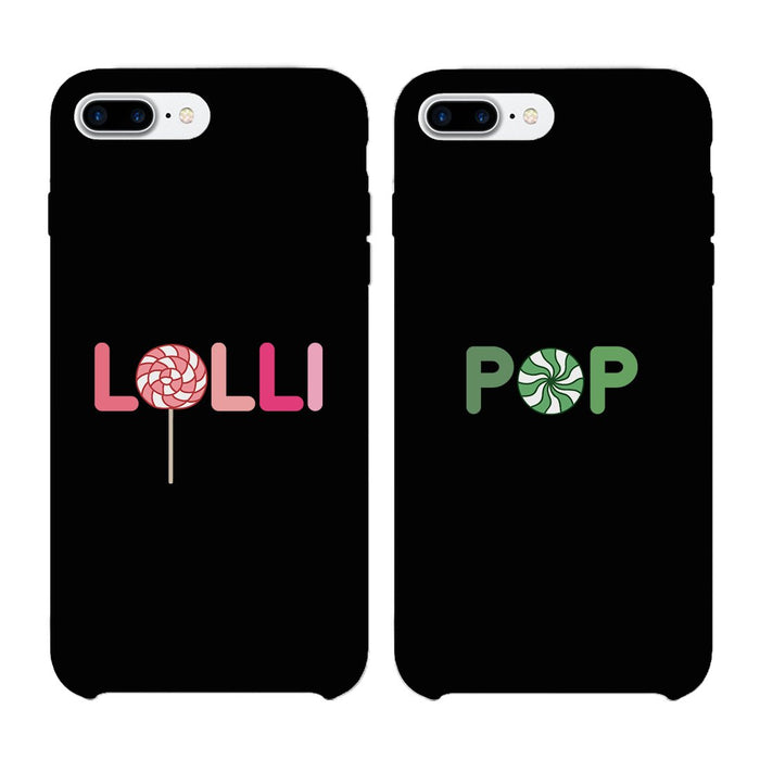 LolliPop Couple Matching Phone Cases Black Grandma Grandpa Gift