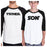Father Son Star Battle Theme Dad and Kid Matching Black And White Baseball Shirts