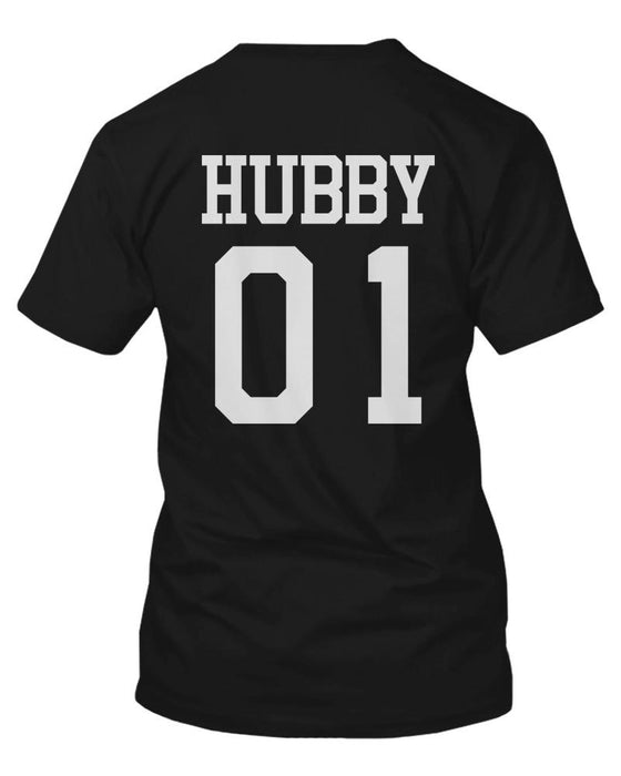 Hubby 01 Wifey 01 Matching Couple T Shirts His and Hers Gifts For Loved One