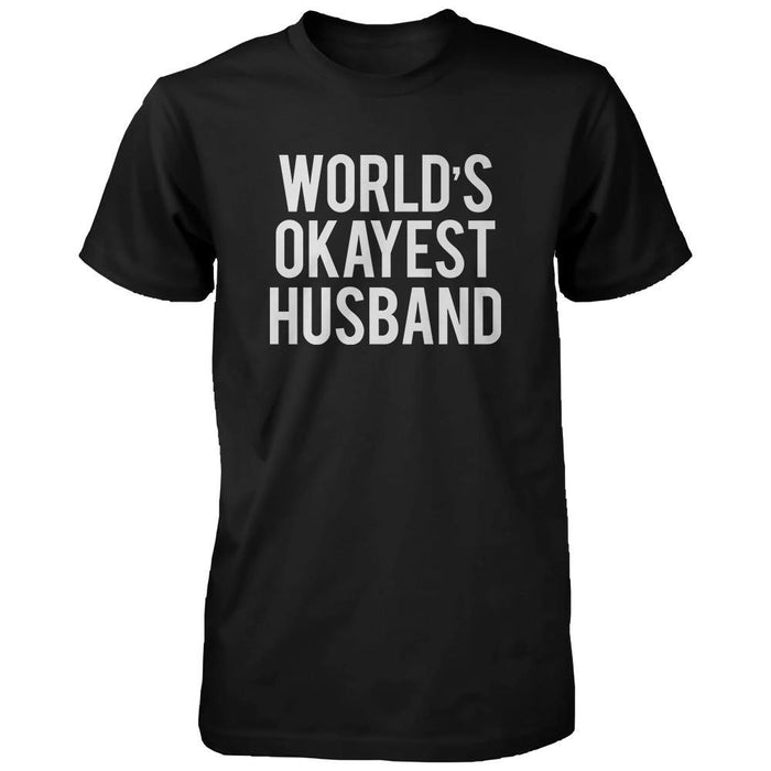 Cute World's Okayest Husband Wife Funny Matching Couple Shirts Gift