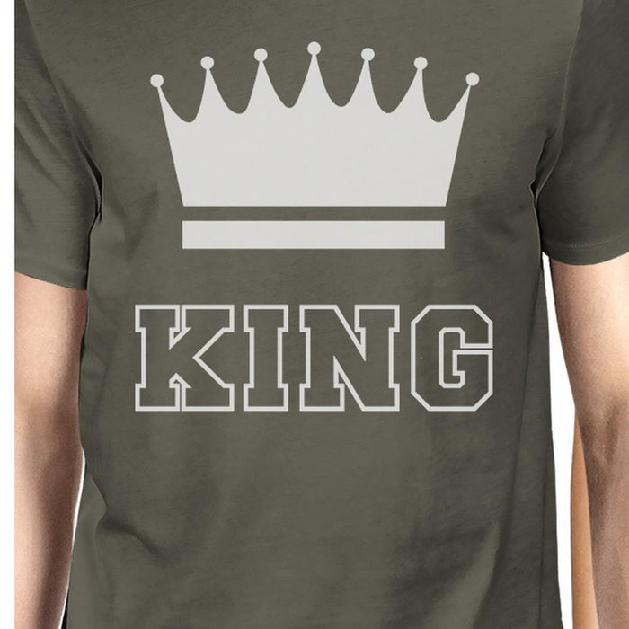 King And Queen Matching Couple Gift Shirts Cool Grey For Newlyweds
