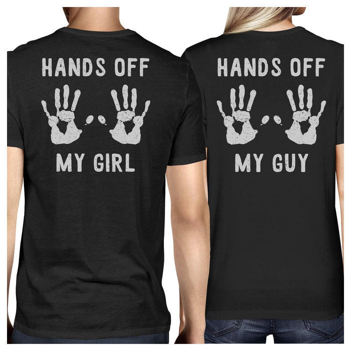Hands Off My Girl And My Guy Matching Couple Black Shirts