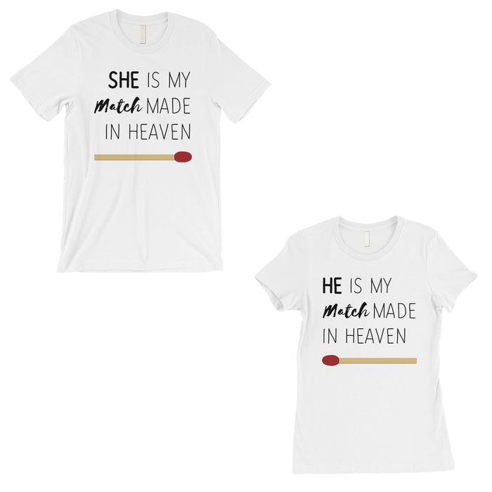 Match Made In Heaven Matching Couple Gift Shirts White Wedding Gift