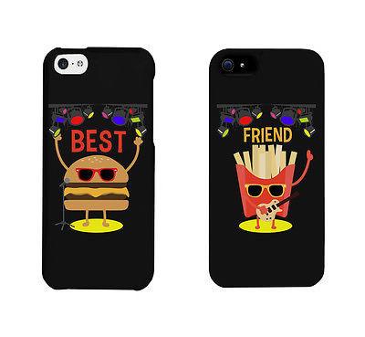Hamburger And Fries Rock Stars Cute BFF Matching Phone Cases Gift