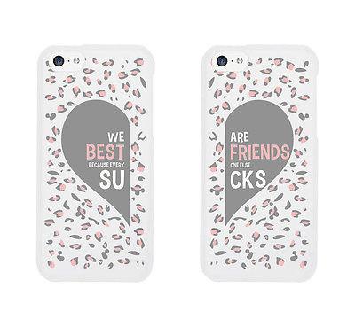 Leopard Pattern Cute BFF Matching Phone Cases For Best Friends Gift