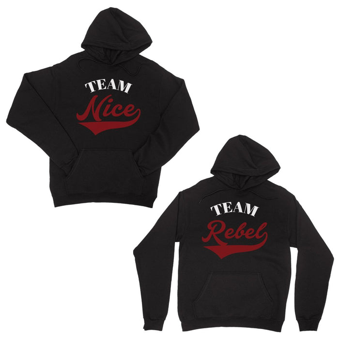 Team Nice Team Rebel Christmas Pullover Hoodies BFF Matching Gift