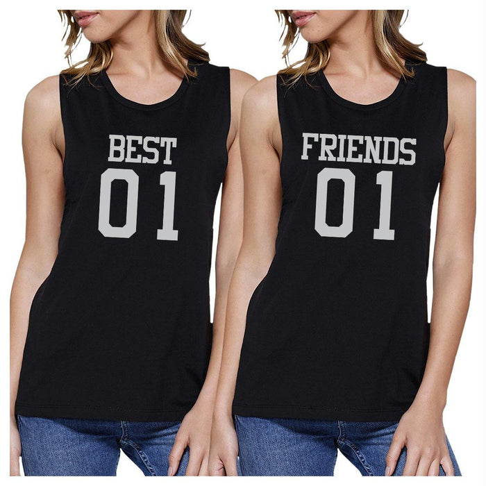 Best01 Friends01 BFF Matching Muscle Shirts Womens Tank