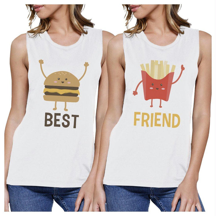 Hamburger And Fries BFF Matching Tank Tops Womens Cute Graphic Tank