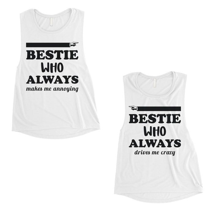 Bestie Always Womens BFF Matching Muscle Tank Tops For Best Friends
