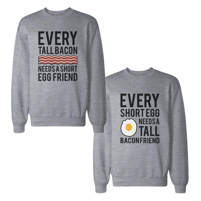 Tall Bacon And Short Egg Friend BFF Sweatshirts Matching Sweat Shirt