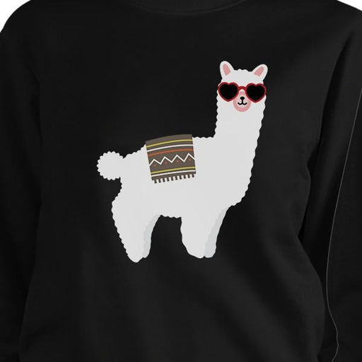 Llamas With Sunglasses BFF Matching Black Sweatshirts