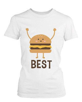 Burger and Fries BFF Shirts Best Friend Matching Tee Cute Friendship Tshirt