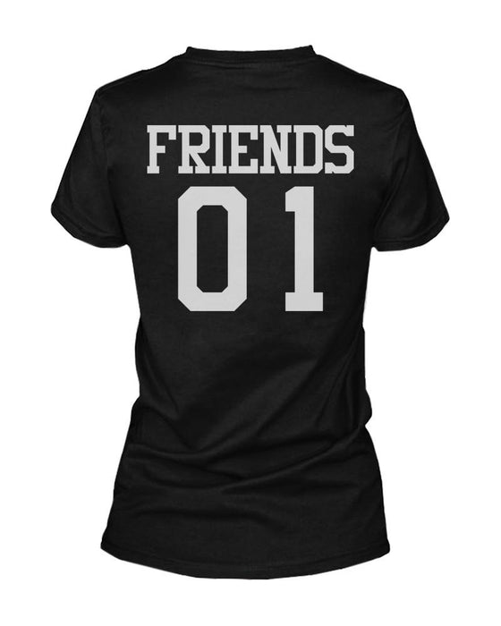 Best 01 Friend 01 Matching Best Friends T Shirts BFF Tees For Two Girls Friends