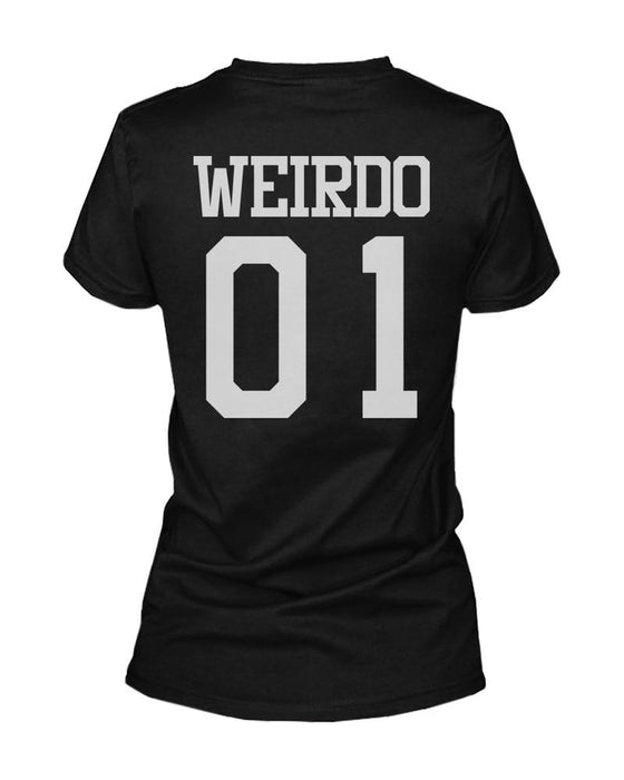 Freak 01 Weirdo 01 Matching Best Friends T Shirts BFF Tees For Two Girls Friends