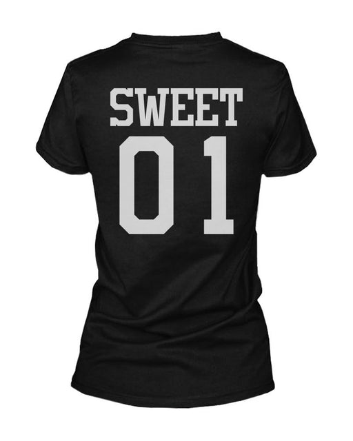 Sweet 01 Wild 01 Matching Best Friends T Shirts BFF Tees For Two Girls Friends