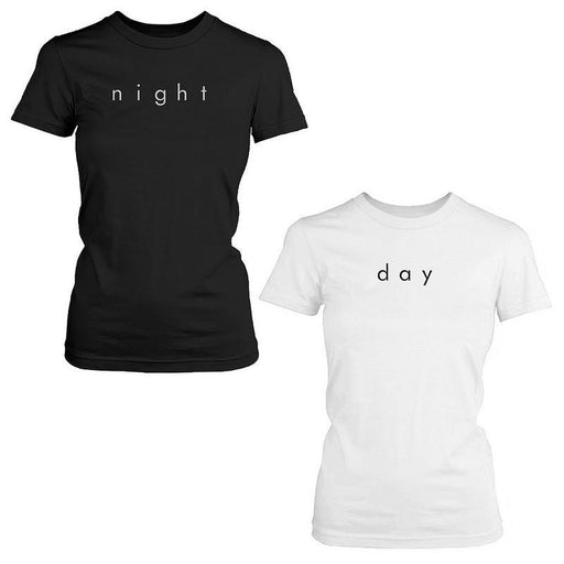 Night n Day Cute BFF Shirts Trendy Best Friends Black n White Matching Tees