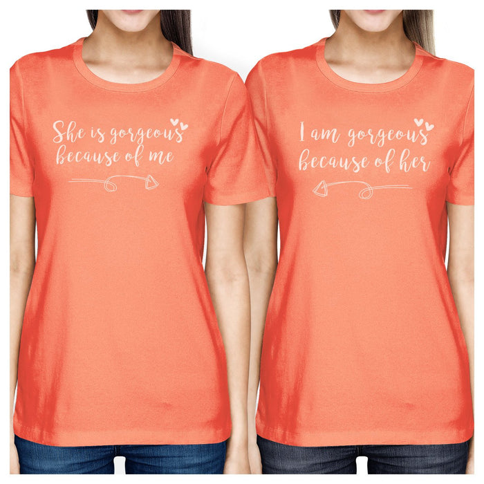 She Is Gorgeous Peach Womens Matching Tee Best Mothers Day Gifts