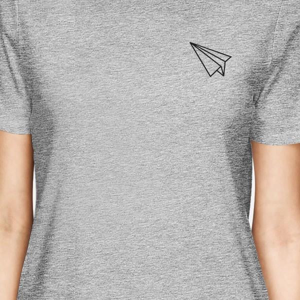 Origami Plane And Boat BFF Matching Grey Shirts
