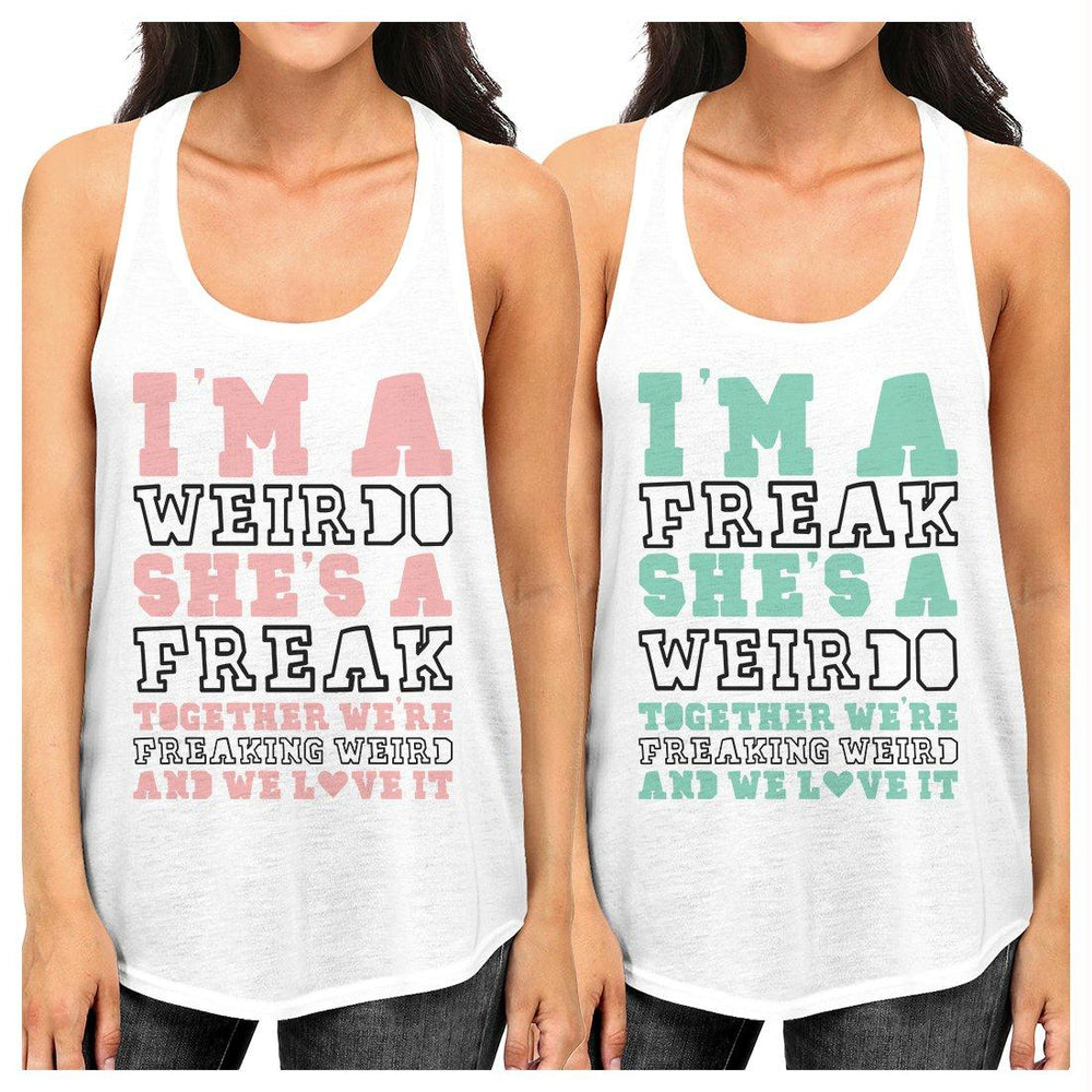 Weirdo Freak Best Friend Gift Shirts Womens Cute Graphic Tank Tops