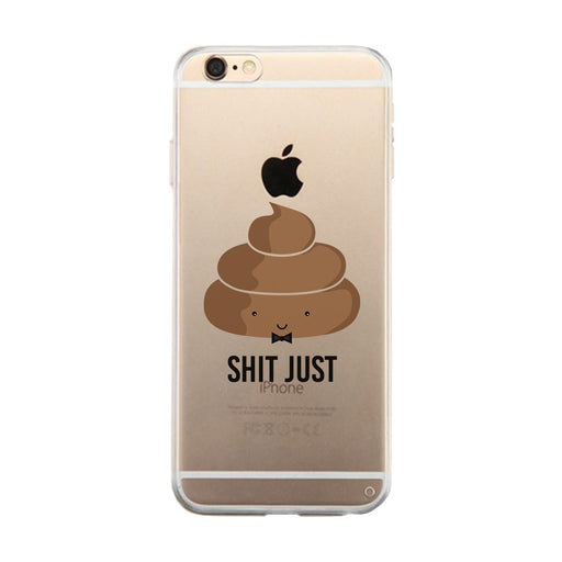 Poop Shit Just & Got Real Couples Matching Clear Phone Case