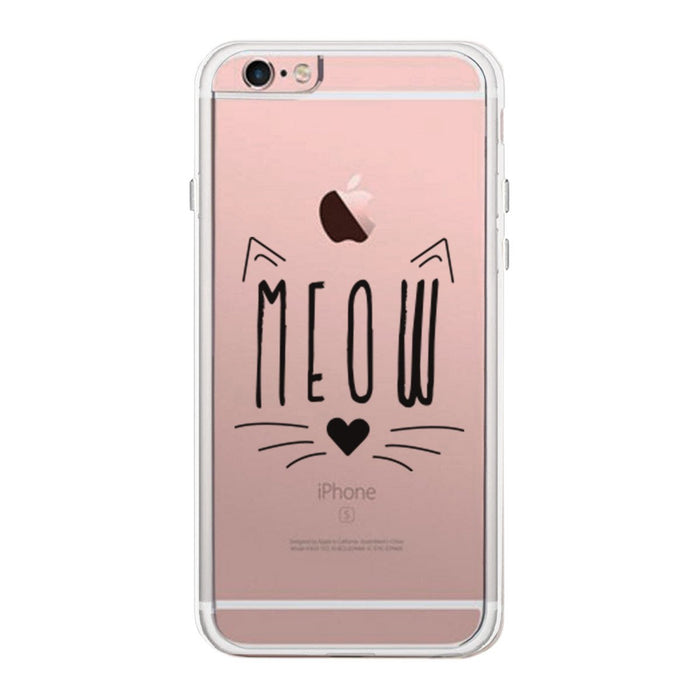 Meow Kitty Face Phone Case Cute Clear Phonecase
