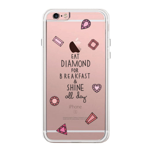 Diamond For Breakfast Phone Case Cute Clear Phonecase