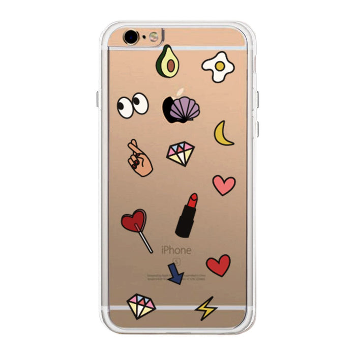 Cute Emoji Pattern Phone Case Cute Clear Phonecase