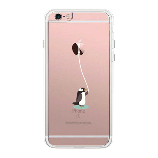 Penguin Lead Apple By The String Cute Clear Phonecase