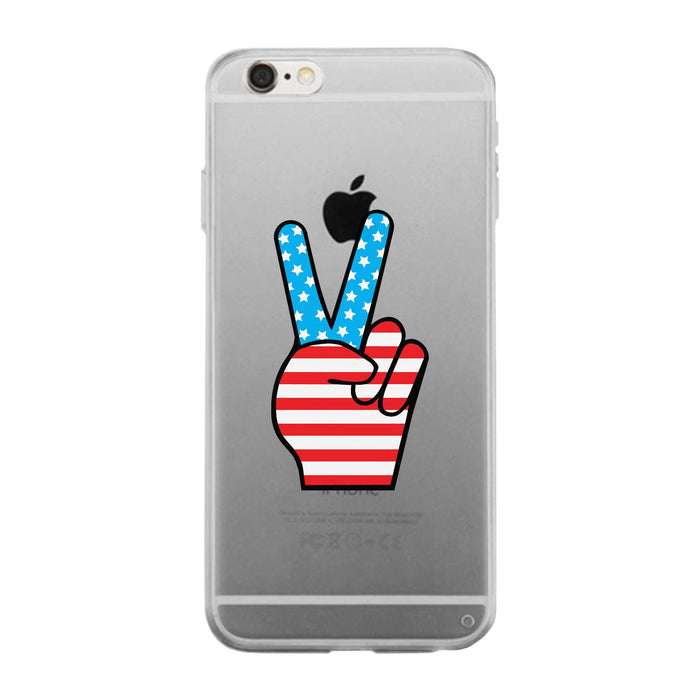 American Flag Peace Clear Phone Case