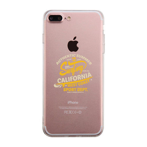 Authentic Summer Surfing California Clear Phone Case