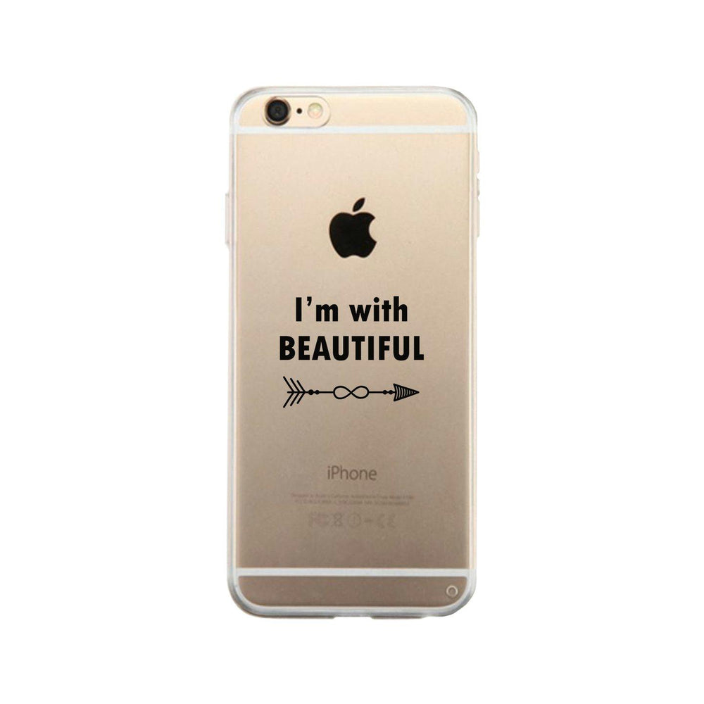 I'm With Beautiful-Left Clear Phone Case