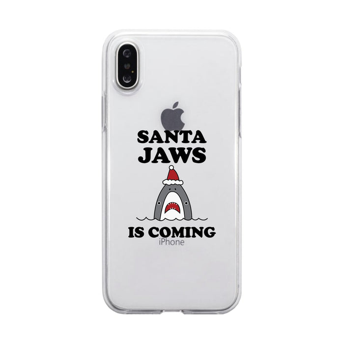 Santa Jaws Is Coming Clear Phone Case