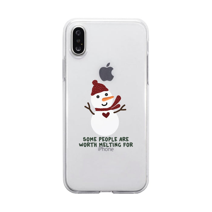 Some People Are Worth Melting For Snowman Clear Phone Case