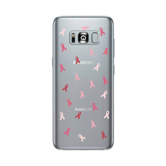 Breast Cancer Ribbon Pattern Clear Phone Case