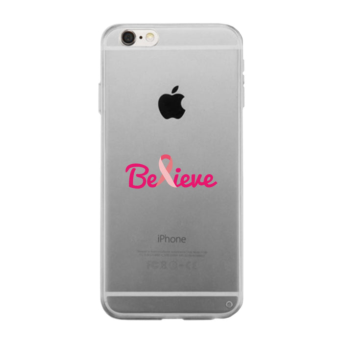 Believe Breast Cancer Awareness Clear Phone Case