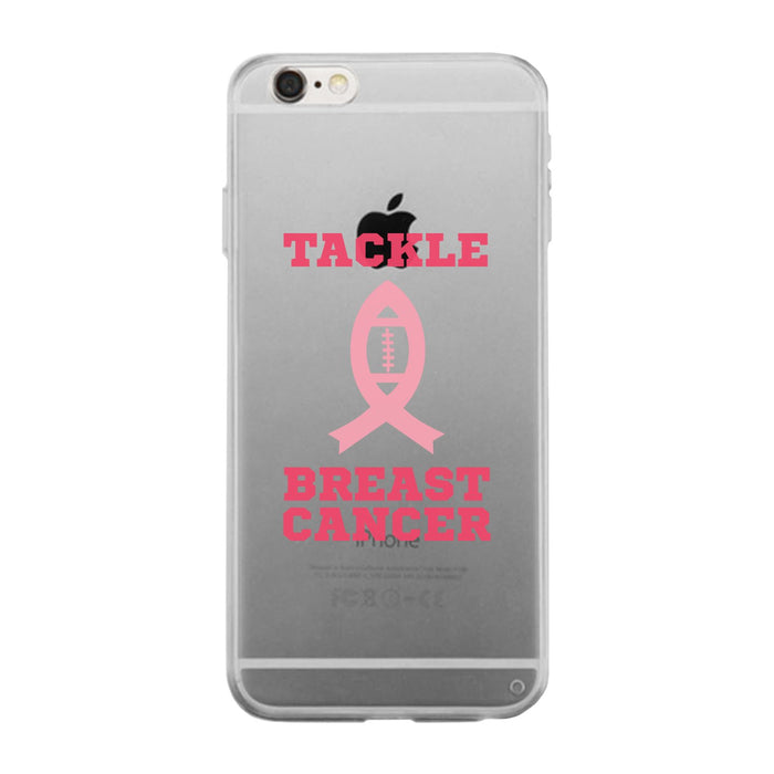 Tackle Breast Cancer Football Clear Phone Case