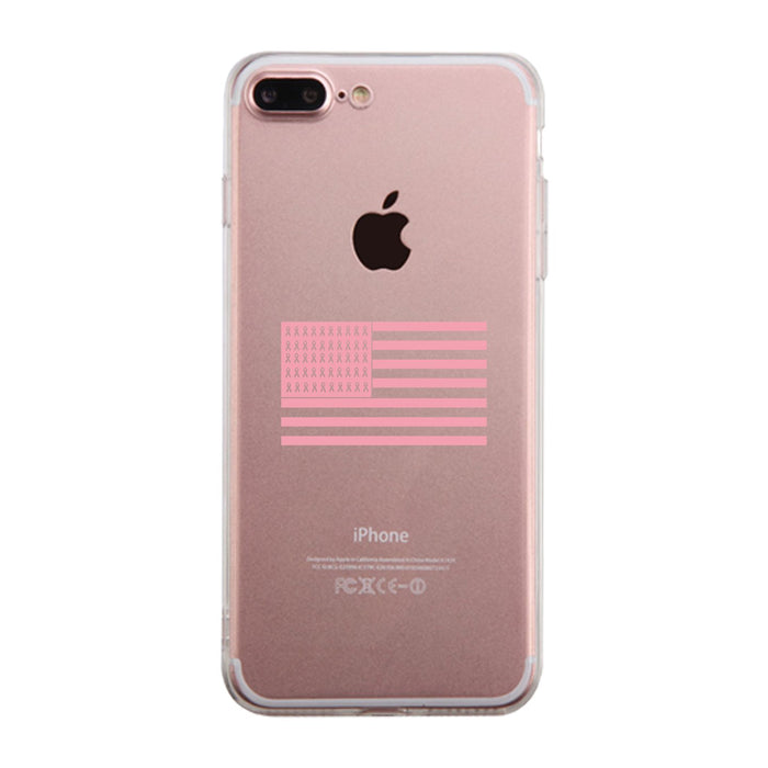 Breast Cancer Awareness Pink Flag Clear Phone Case