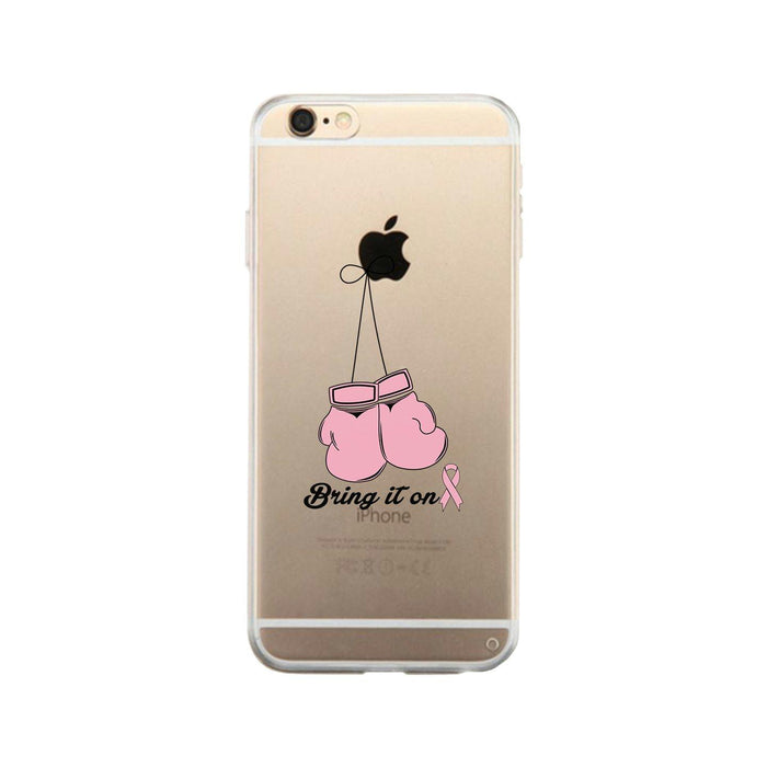 Bring It On Breast Cancer Awareness Boxing Clear Phone Case