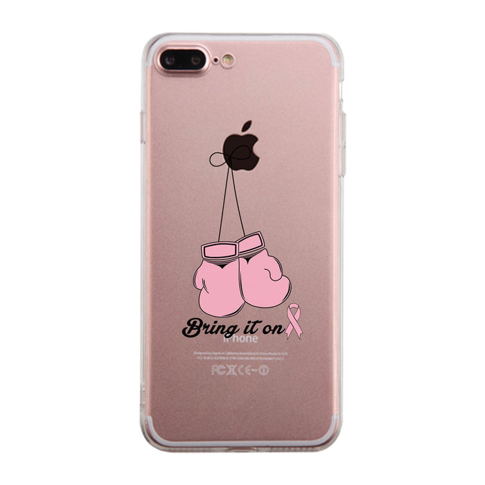 Bring It On Breast Cancer Awareness Boxing Clear Phone Case