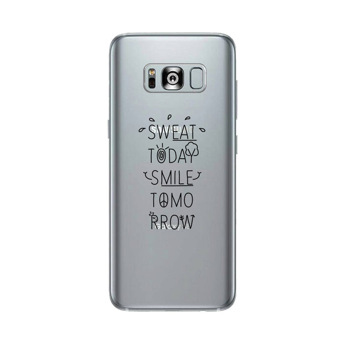 Sweat Smile Clear Case Funny Workout Gift Phone Cover Cute Gym Gif
