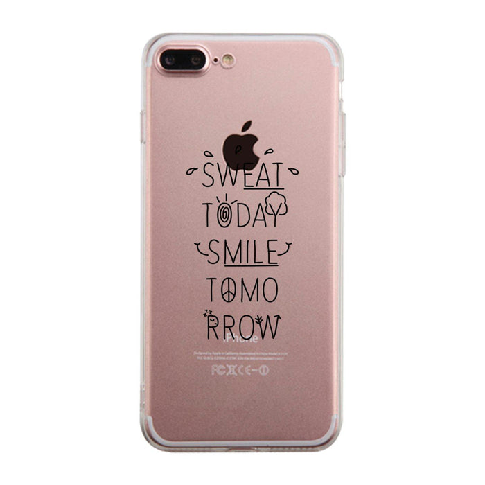 Sweat Smile Clear Case Funny Workout Gift Phone Cover Cute Gym Gif