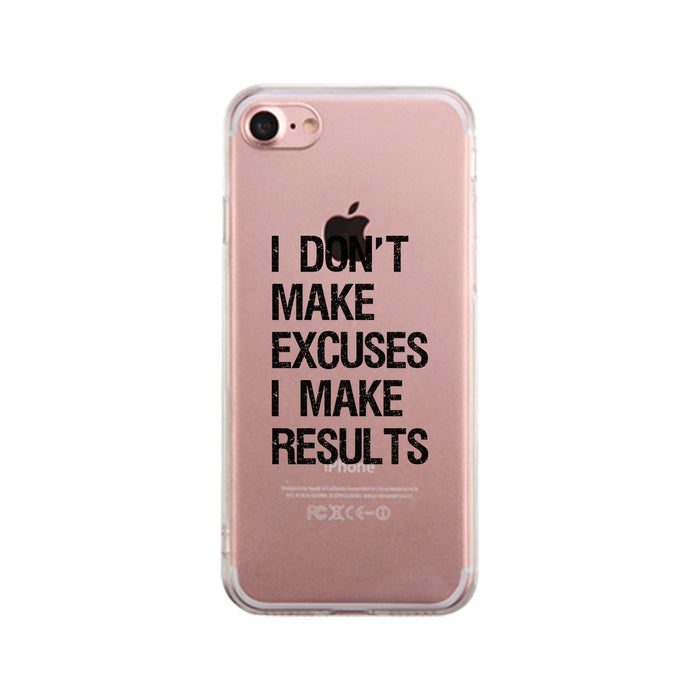 Excuses Results Clear Case Funny Gym Gift Phone Case Slim Fit Cover