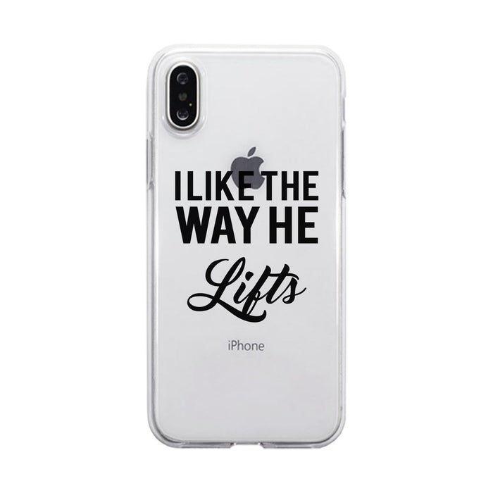 He Lifts-RIGHT Clear Case Cute Workout Gift Phone Cover Gym Gifts